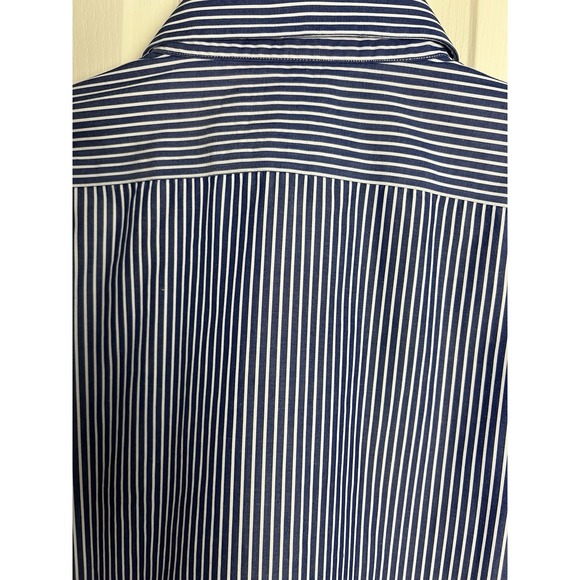 Lauren Ralph Lauren Mens Dress Shirt Size 16 1/2  32/33 Slim Fit Blue Stripe F18 - Picture 12 of 12